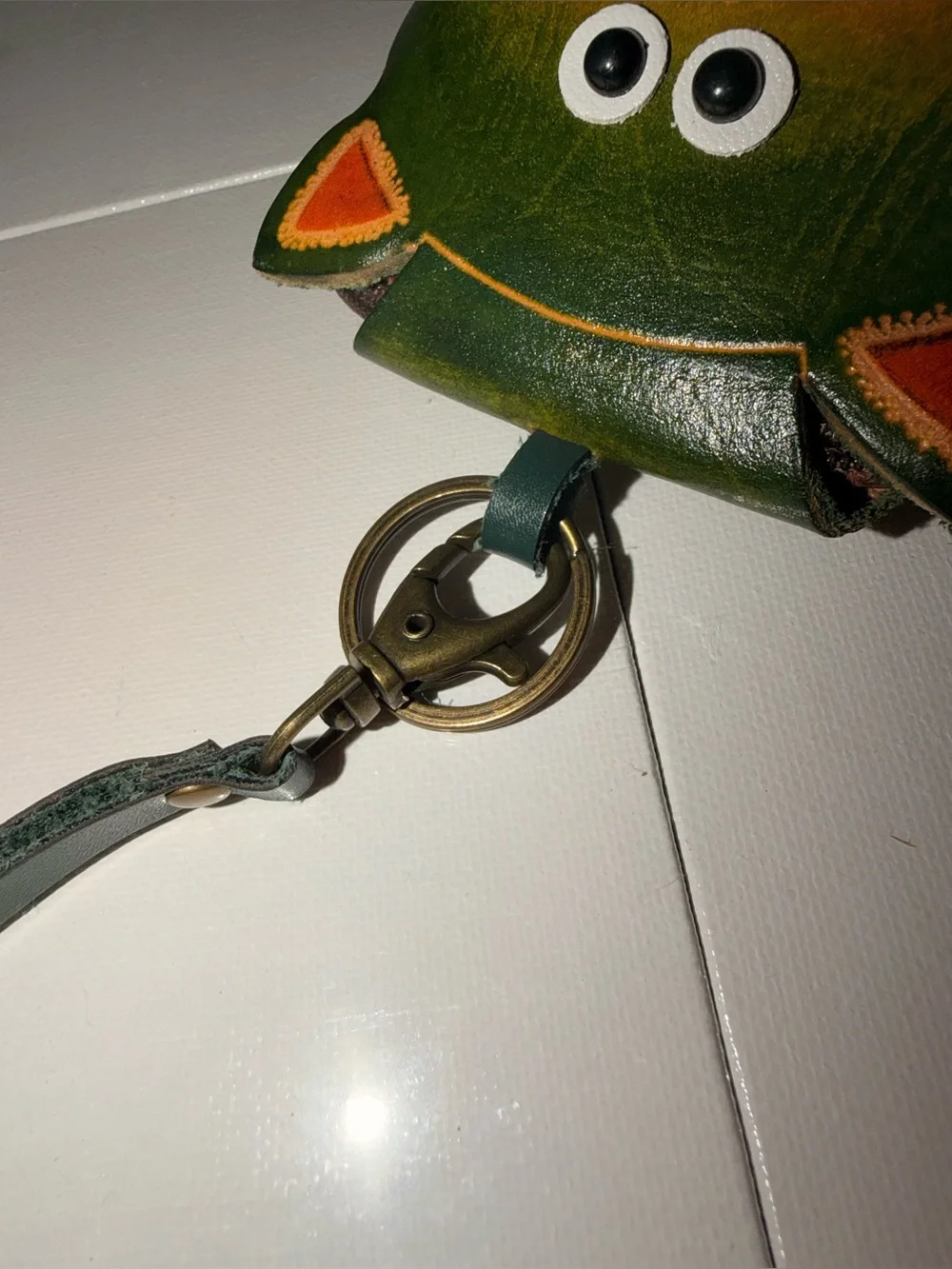 Handmade Leather Cat Wristlet Coin Purse